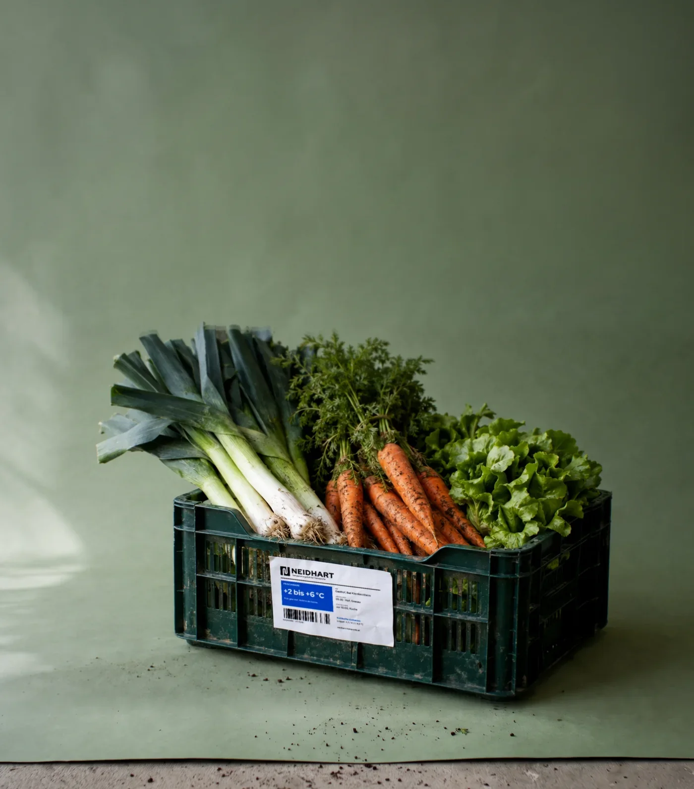 Gemüsekiste mit Neidhart Etikett für die Gastronomie
